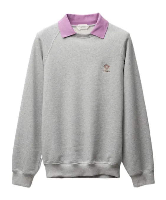 Logo-Embroidered Polo Sweatshirt