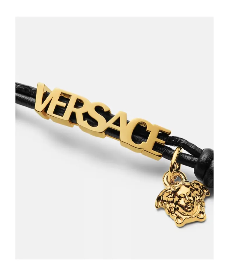 Versace Logo-Lettering Bracelet