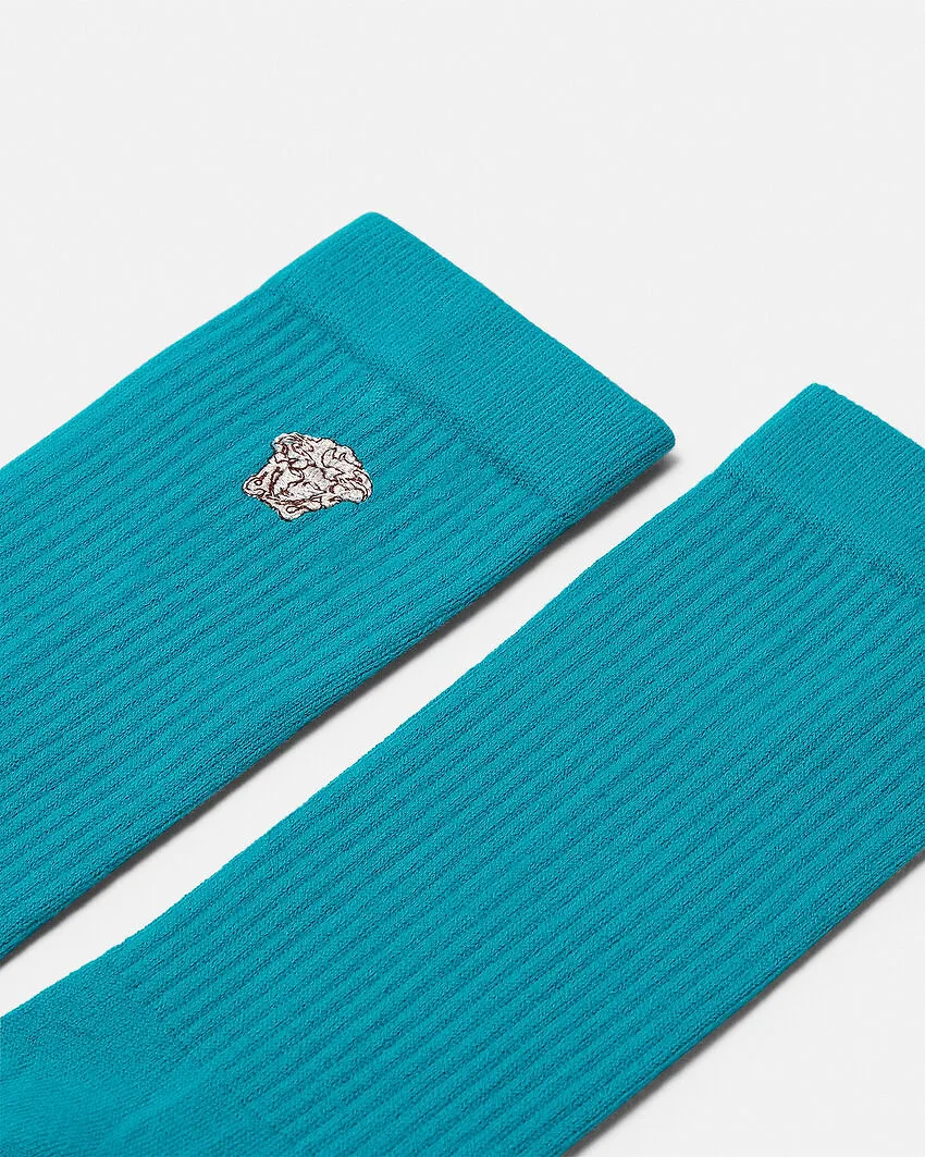 Versace Logo Embroidered Socks