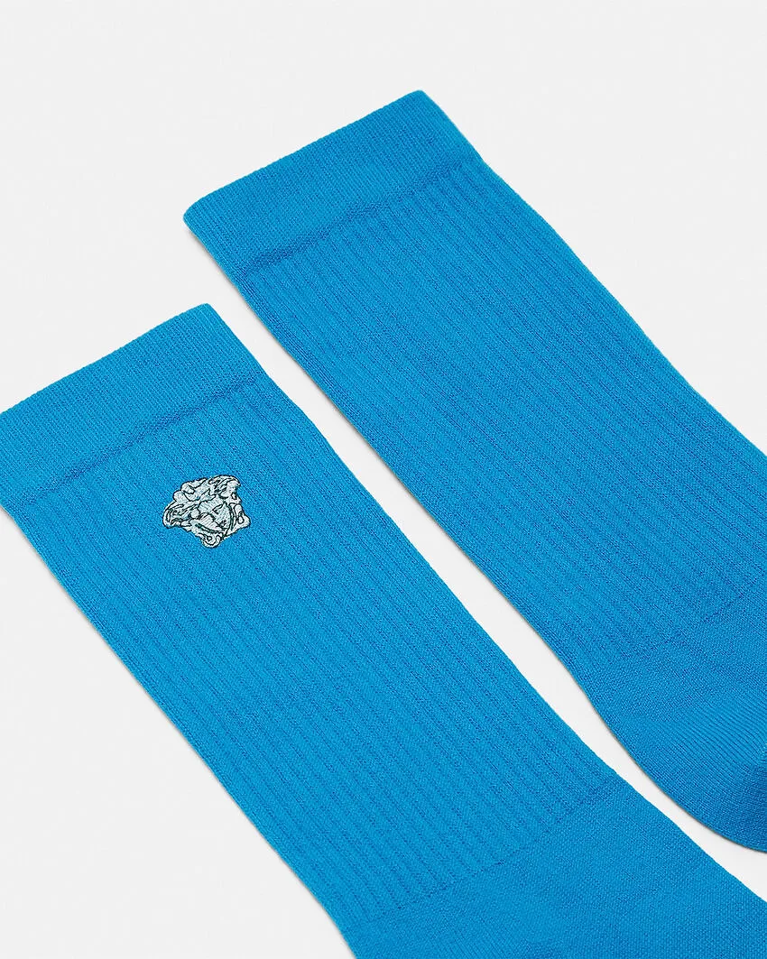 Versace Logo Embroidered Socks