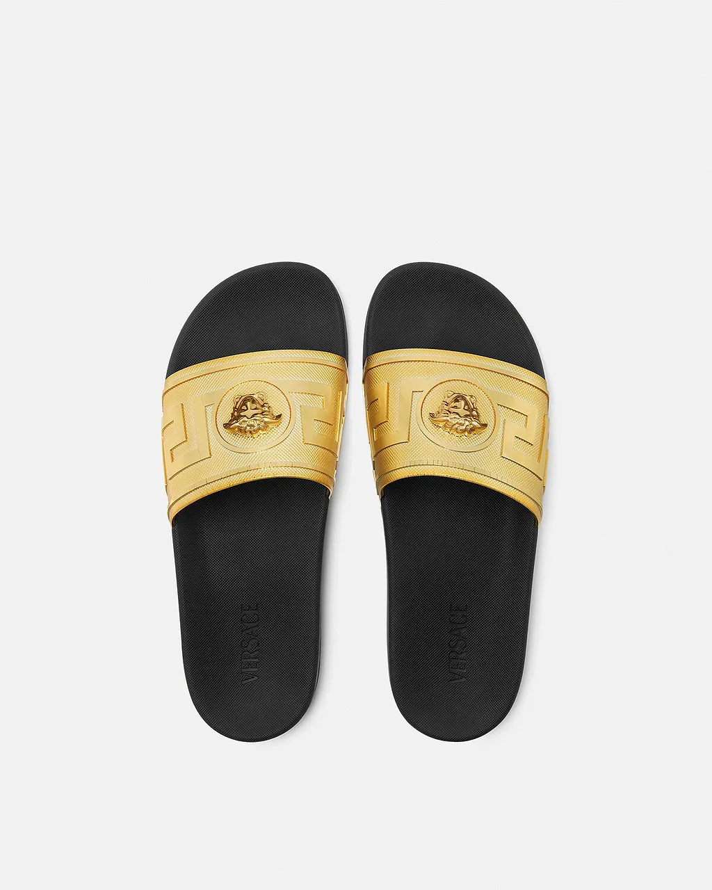 Versace Logo Plaque Open-Toe Slippers