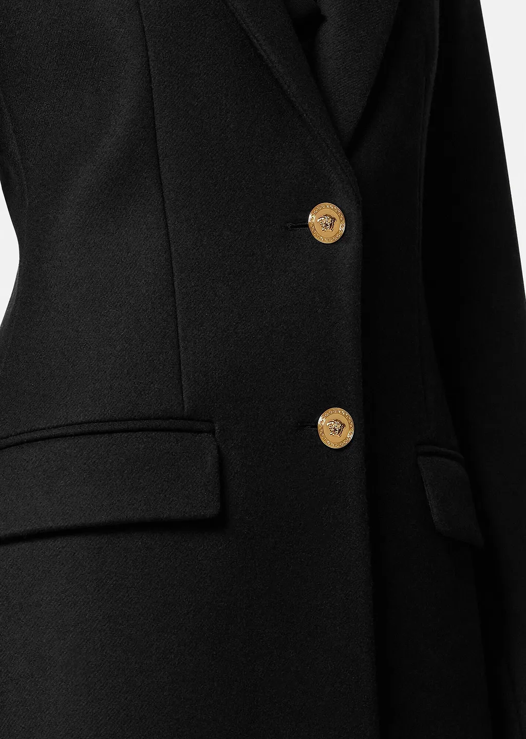 Versace Long-Sleeved Button-Up Coat