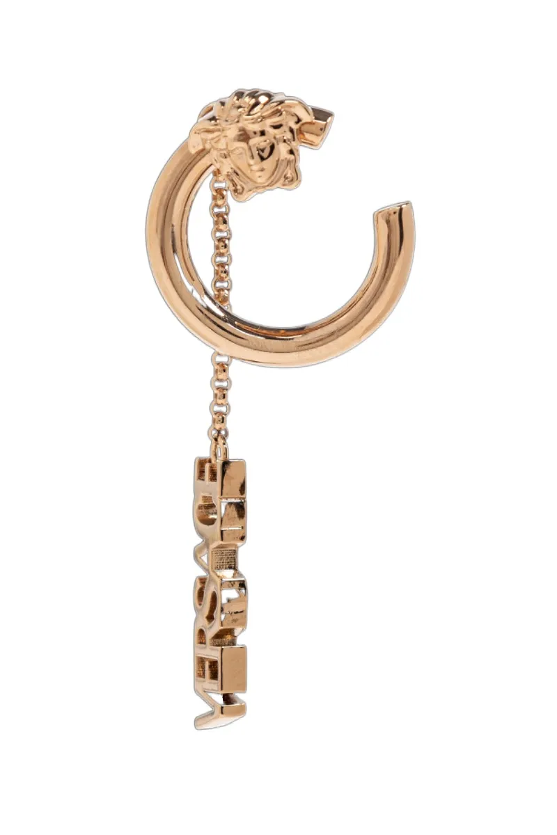 Versace Long Logo Earrings