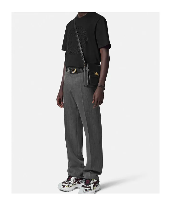 Versace Medusa Biggie Foldover Top Crossbody Bag