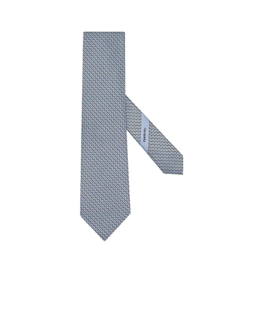 Zegna Geometric-Patterned Jacquard Tie