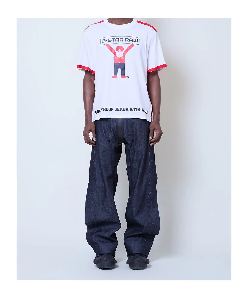 Walter Van Beirendonck Embossed Square-Leg Jeans