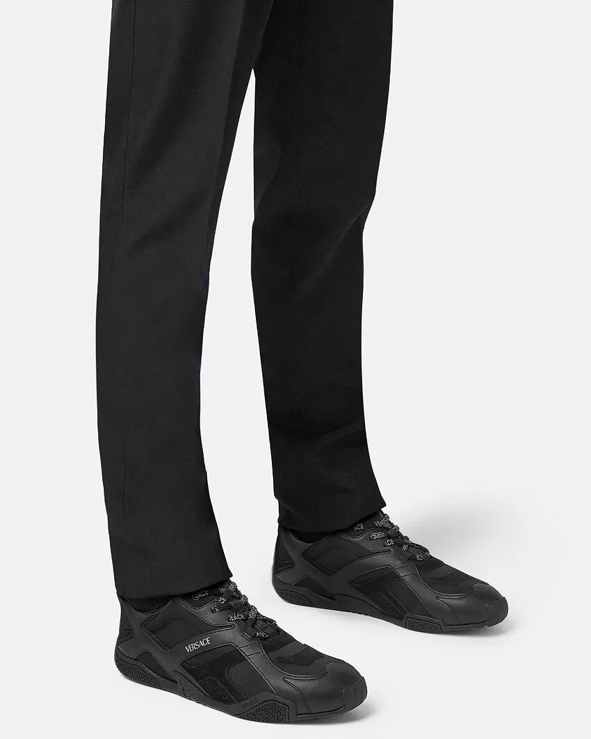 Versace Galaxia Panelled Lace-Up Sneakers