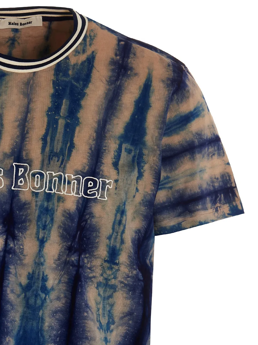 Wales Bonner Logo Printed Tie-Dyed Crewneck T-Shirt