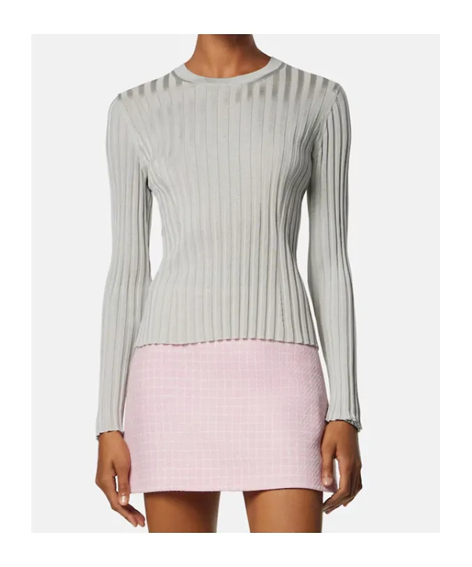 Versace Ribbed Knit Crewneck Top