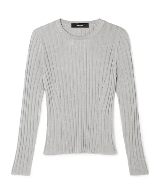 Versace Ribbed Knit Crewneck Top