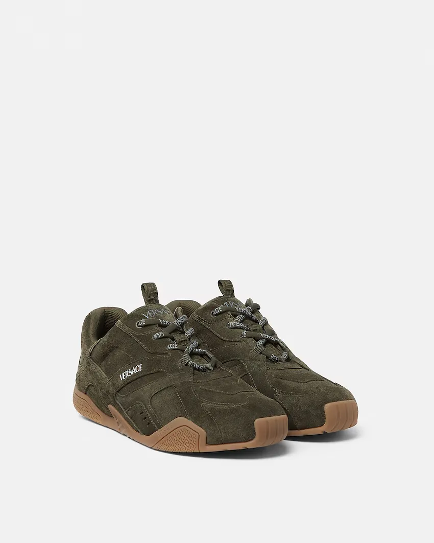 Versace Round-Toe Lace-Up Sneakers