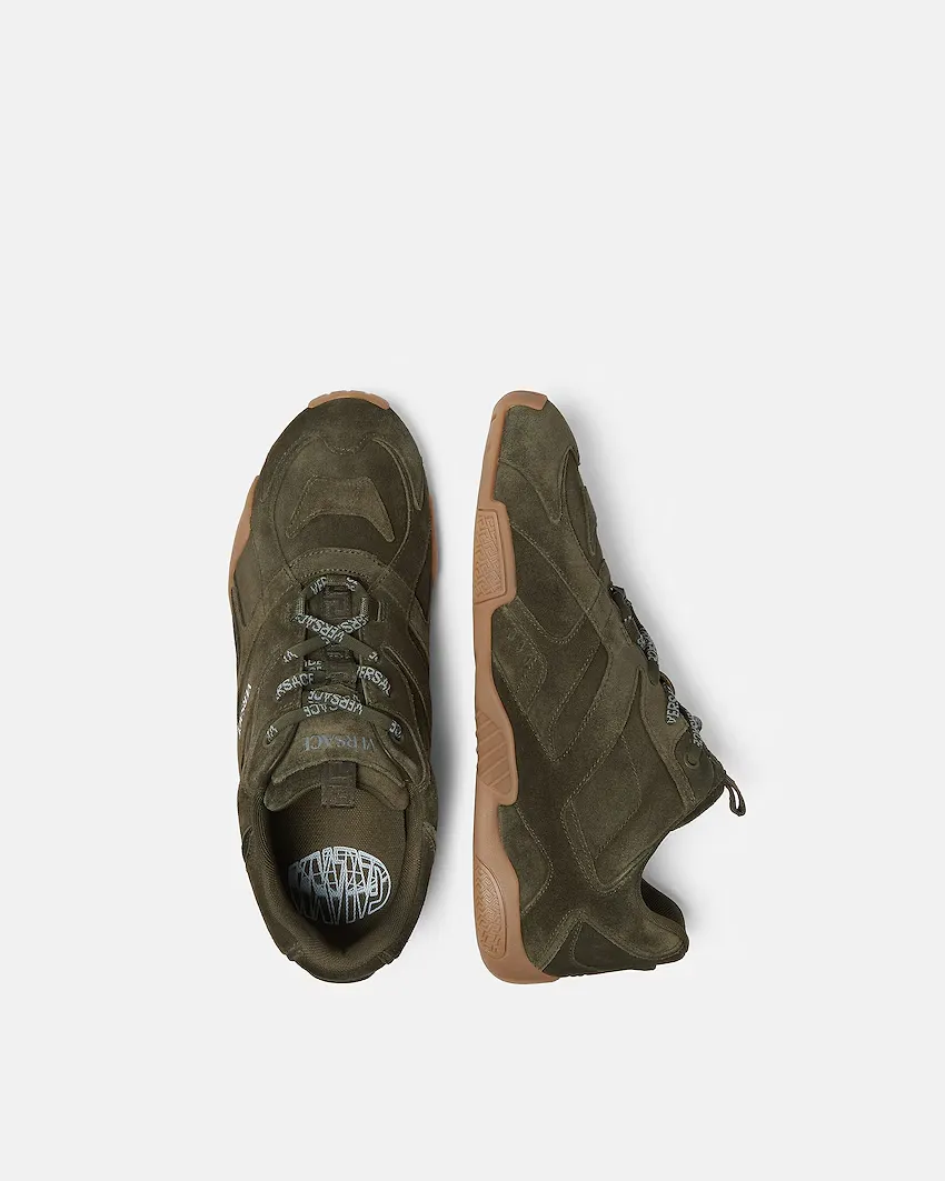 Versace Round-Toe Lace-Up Sneakers