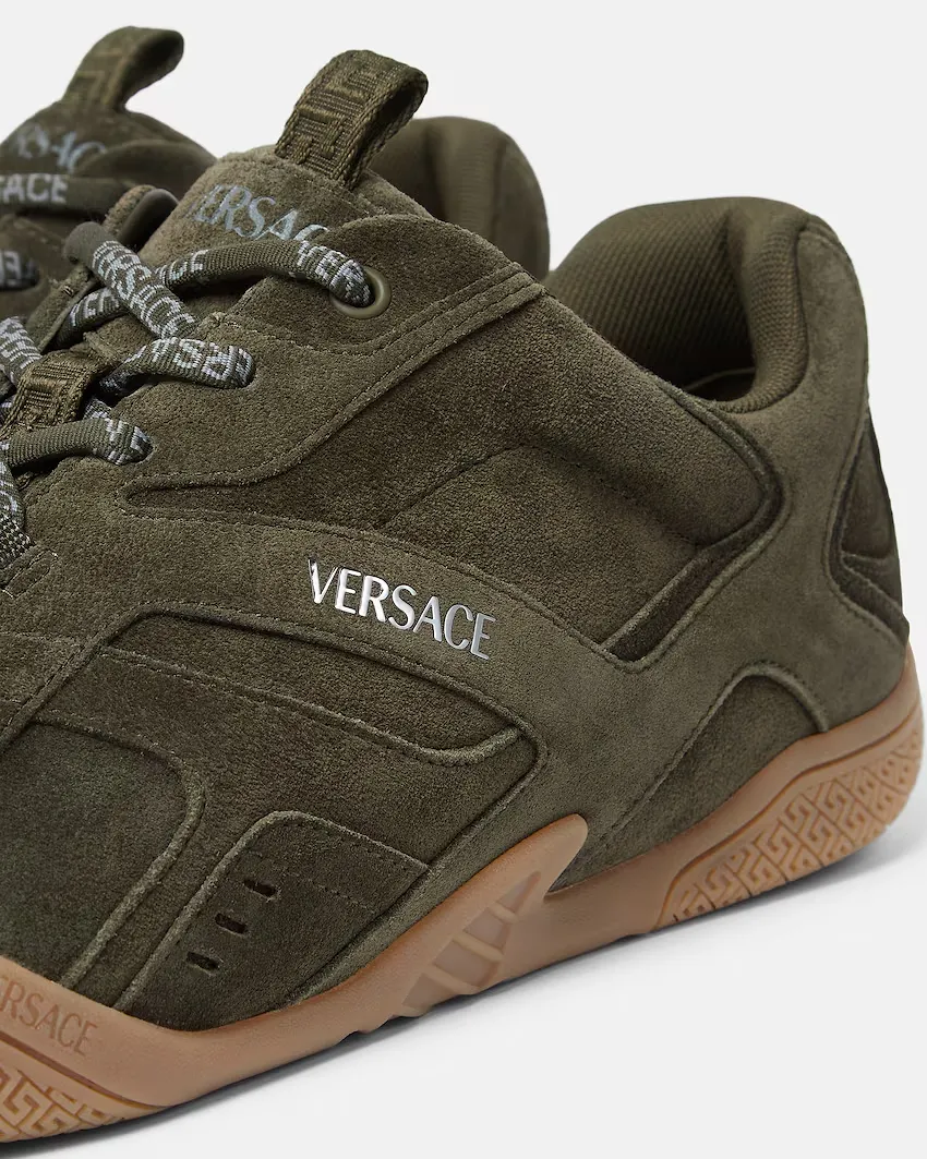 Versace Round-Toe Lace-Up Sneakers