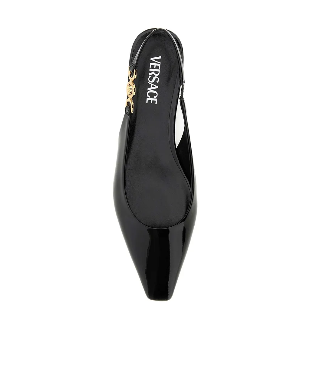 Versace Square-Toe Slingback Ballerinas