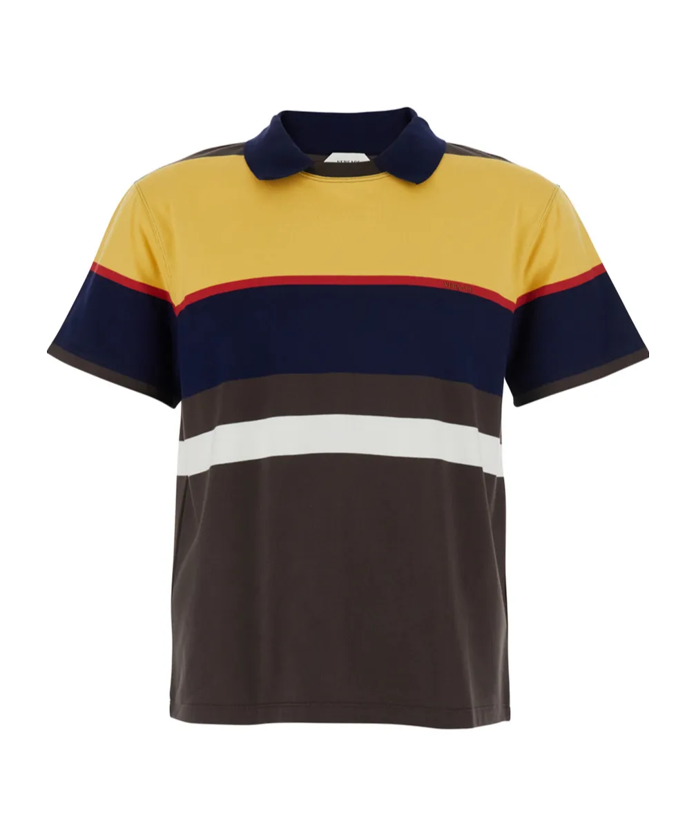 Versace Striped Short-Sleeved Polo Shirt