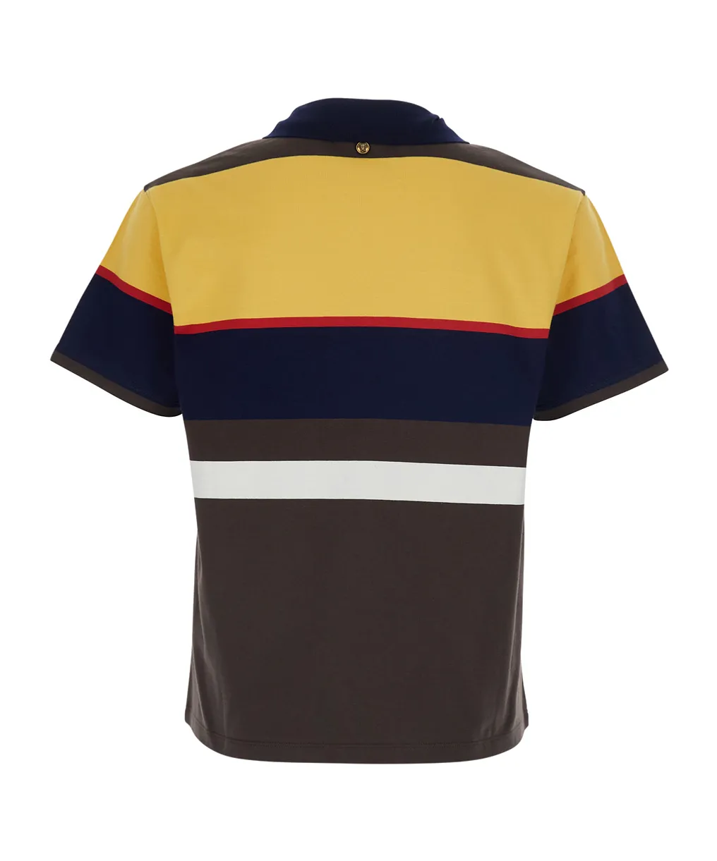 Versace Striped Short-Sleeved Polo Shirt