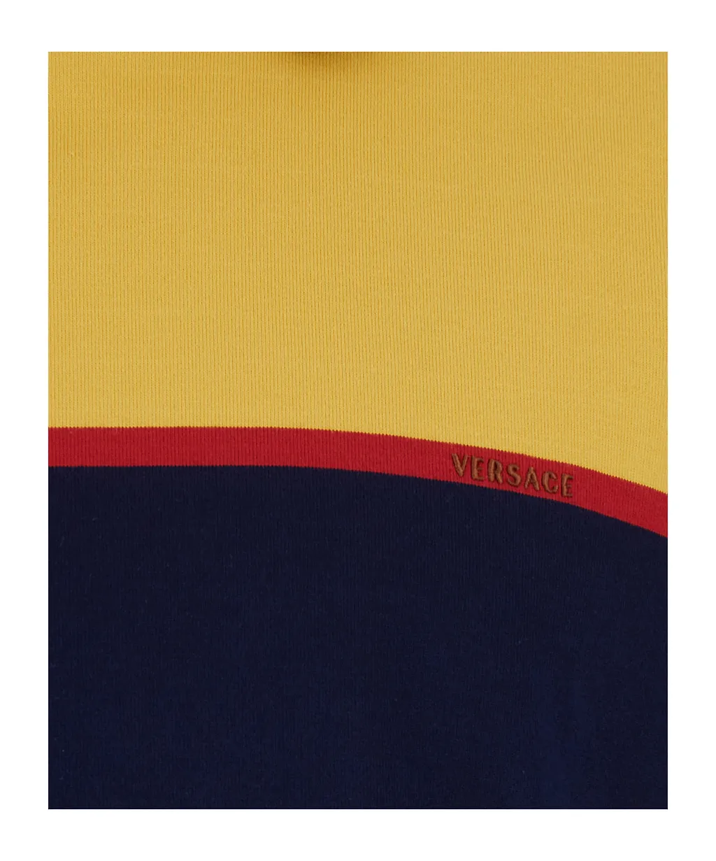 Versace Striped Short-Sleeved Polo Shirt