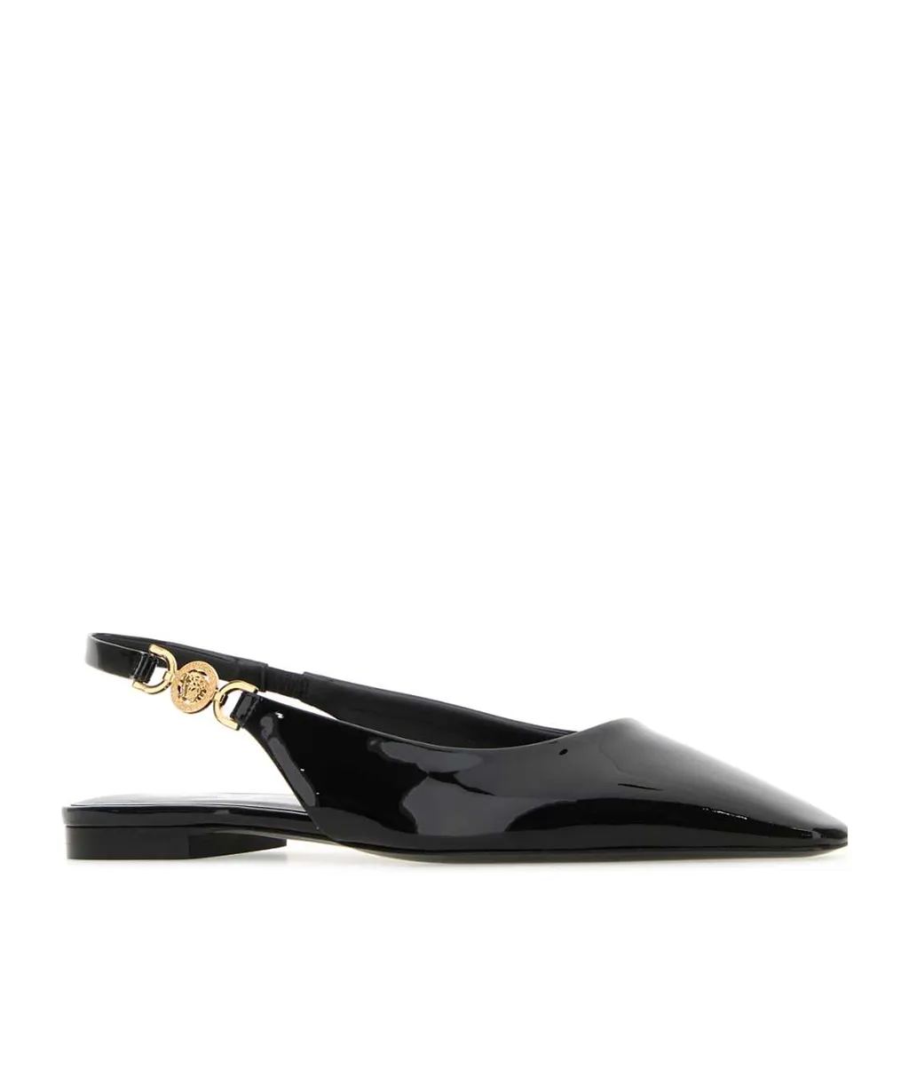 Versace Square-Toe Slingback Ballerinas