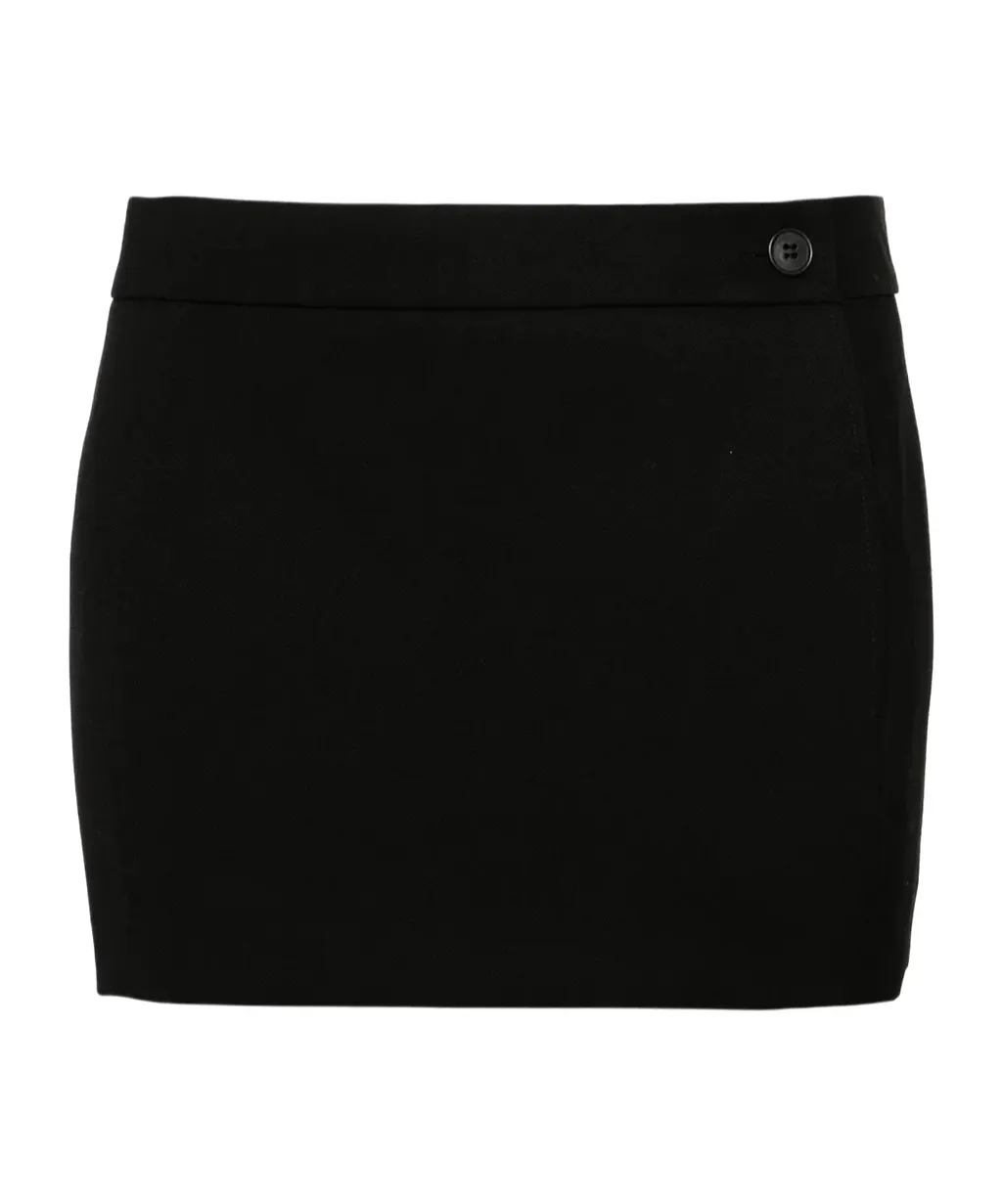 Low-Rise Wool Miniskirt
