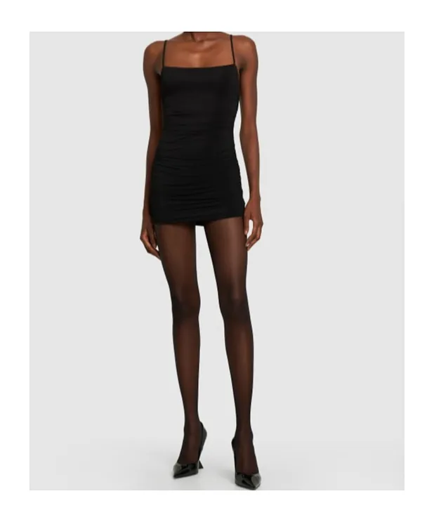 Pleated Mini Slip Dress