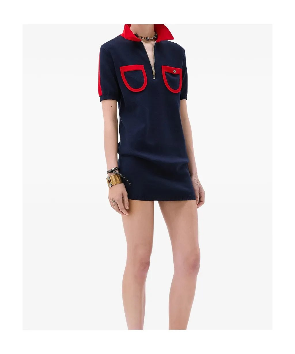 Zipped Knitted Mini Dress