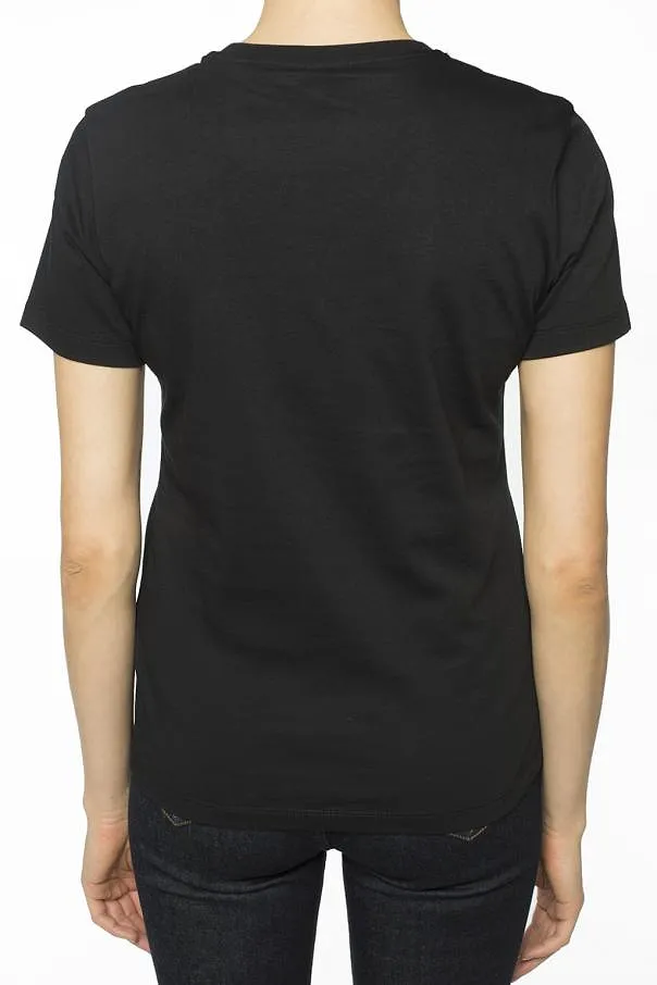 Wolf Decal Sewn Short-Sleeved T-Shirt