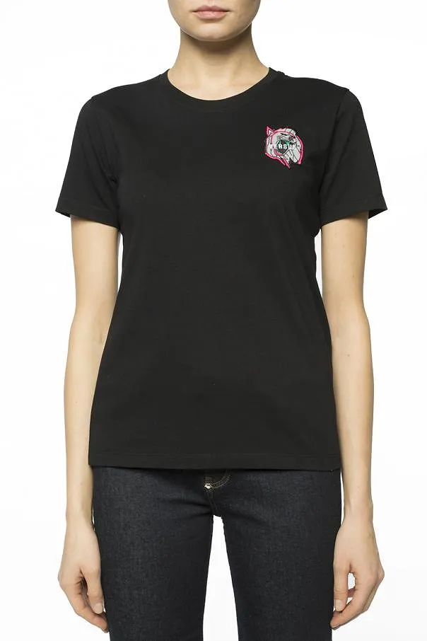 Wolf Decal Sewn Short-Sleeved T-Shirt