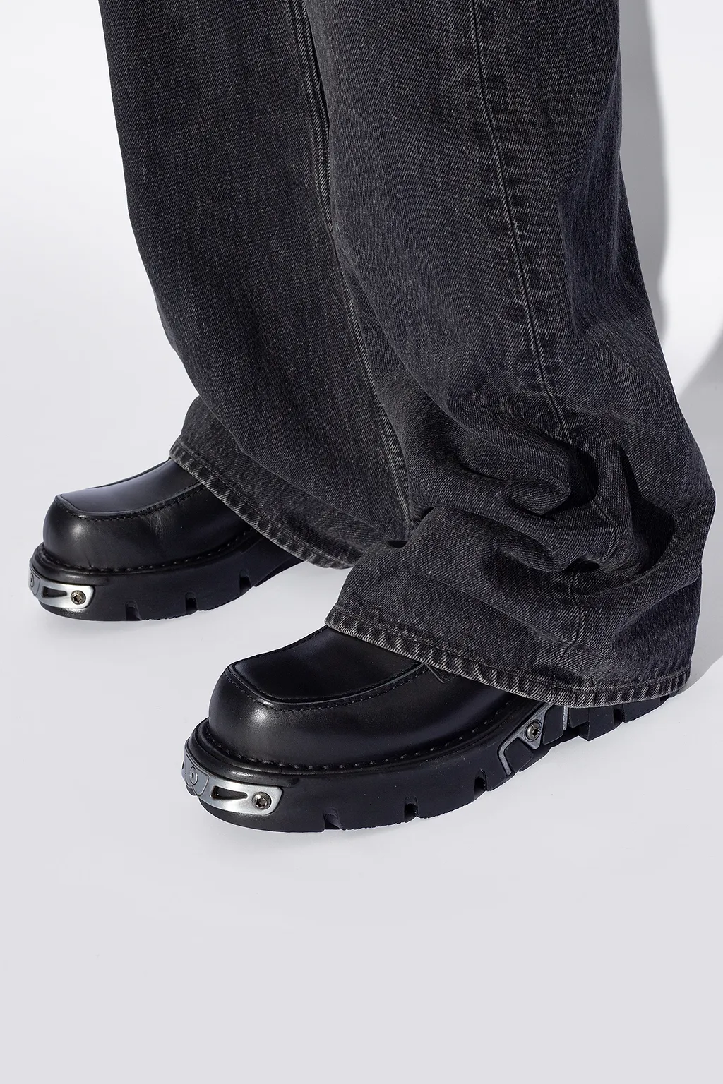 Logo-Embossed Leather Loafers