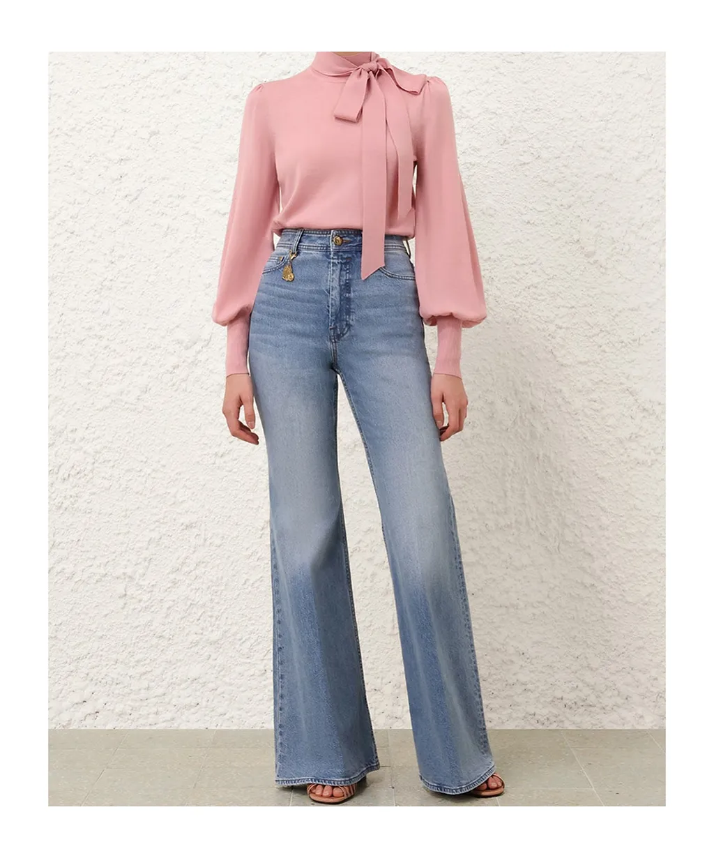 Charm-Detail Flared Jeans