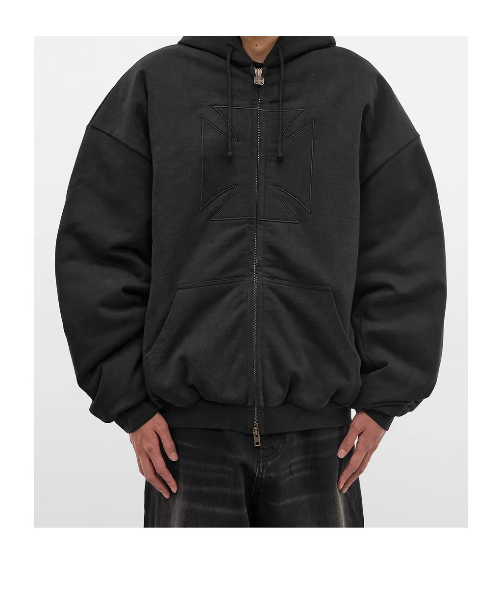 Vetements Zip-Up Drawstring Hoodie