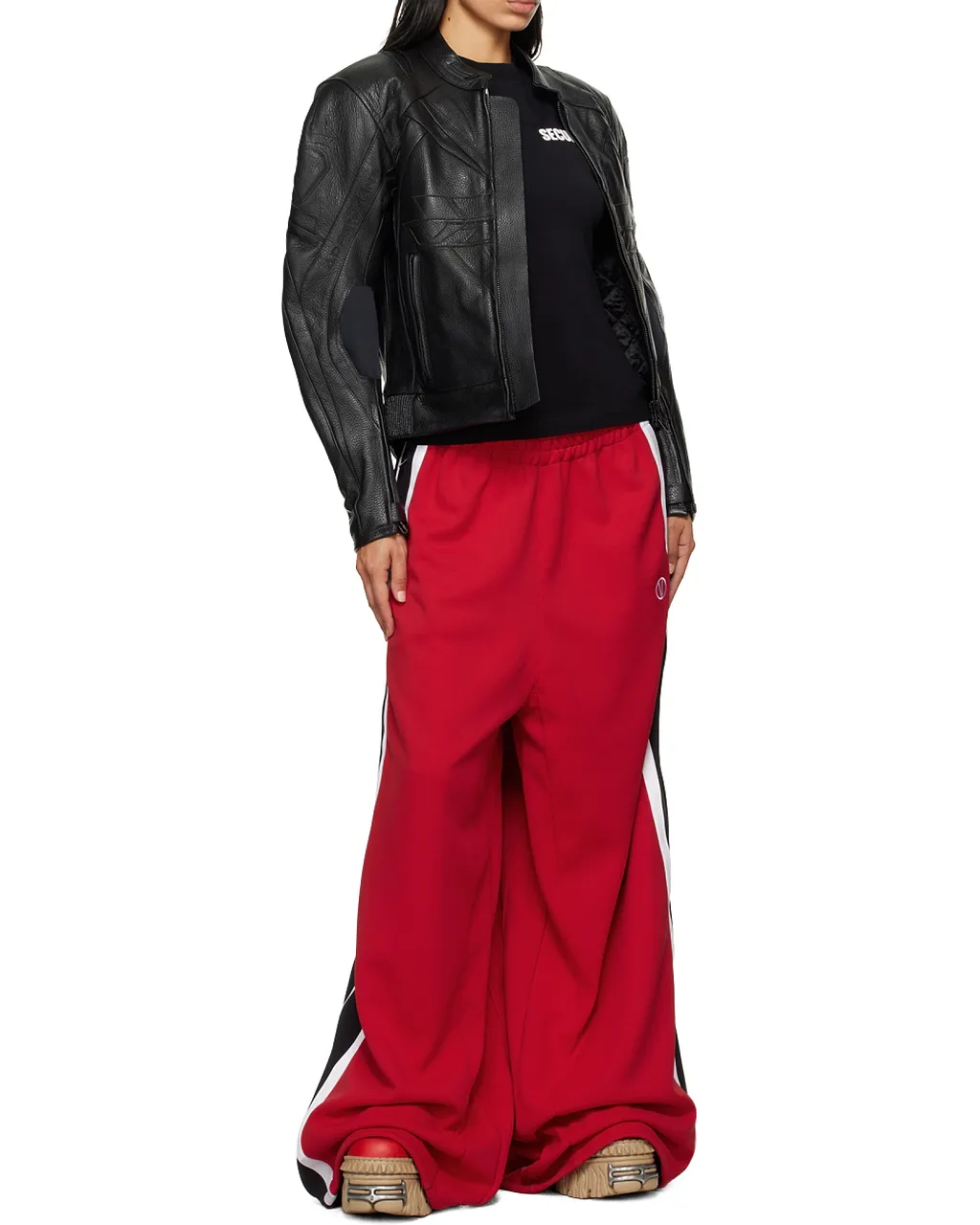 Vetements Insulated Logo Leather Jacket