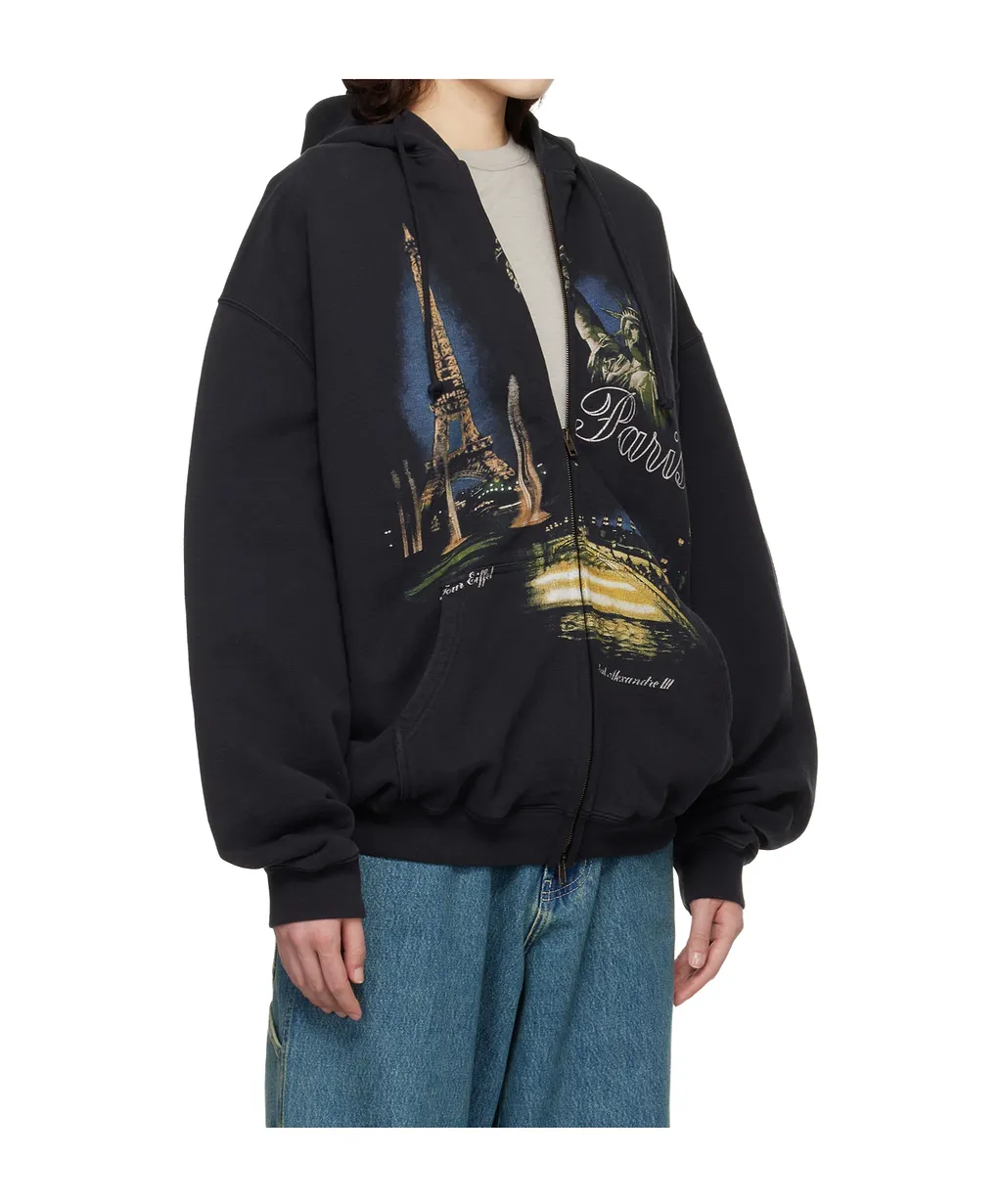 Paris Tourist Zip-Up Hoodie