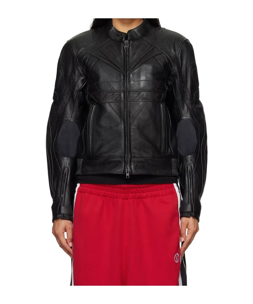 Vetements Insulated Logo Leather Jacket