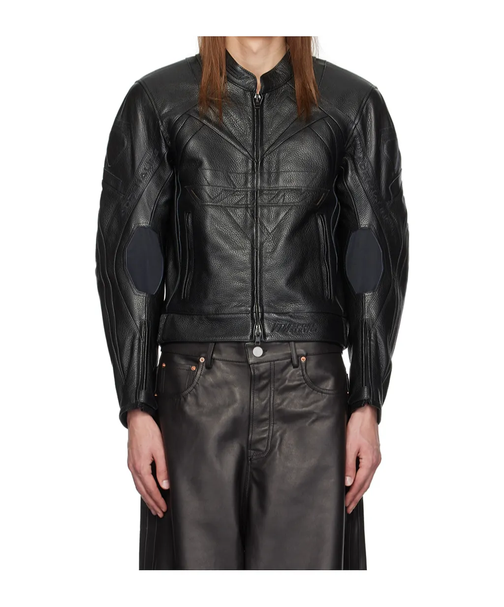 Vetements Insulated Logo Leather Jacket