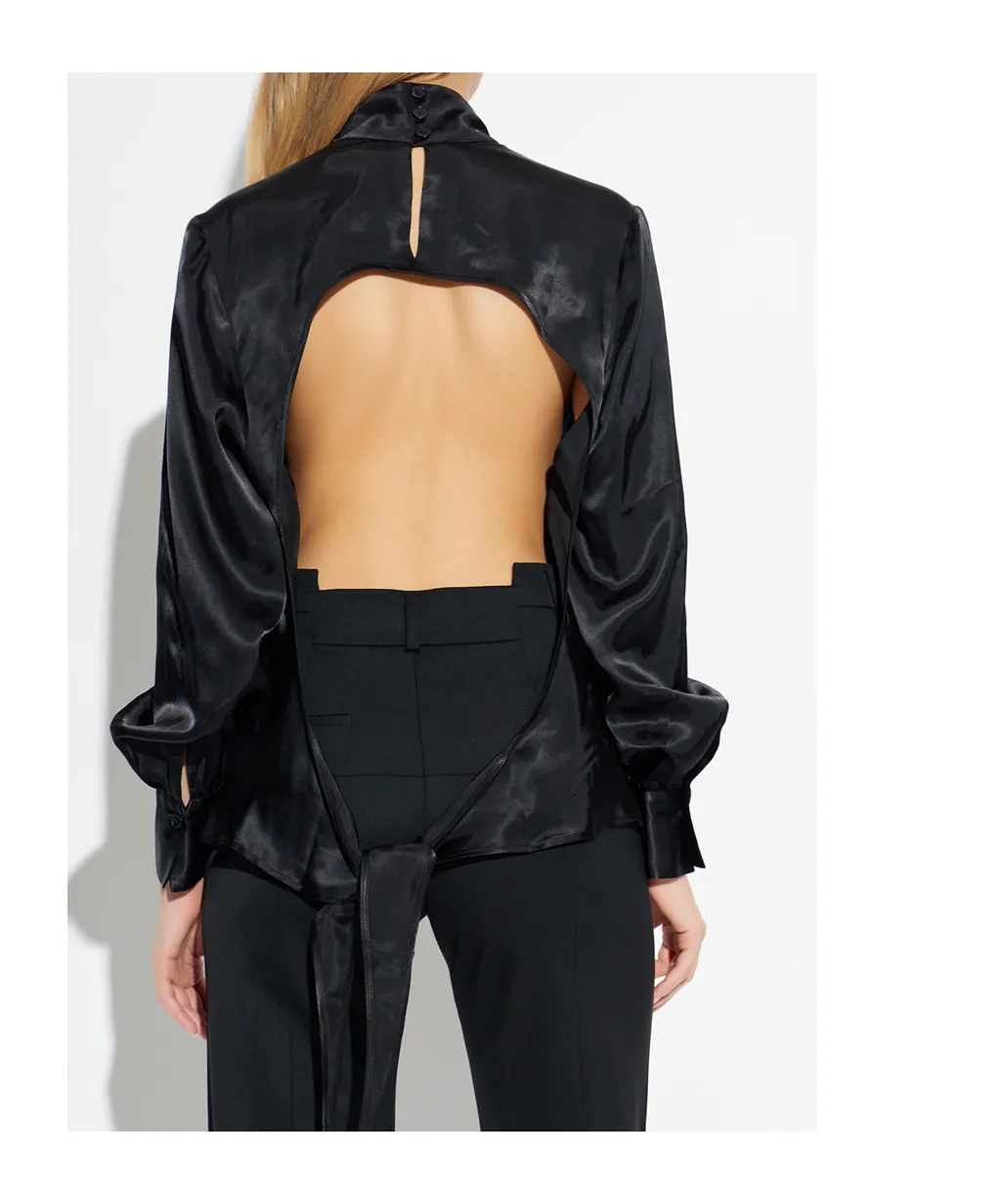 Vetements High-Neck Open-Back Top