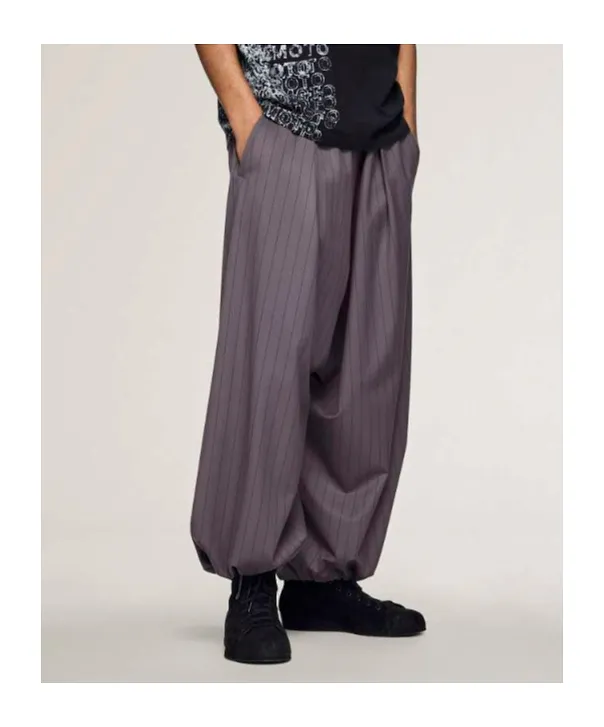 Pinstripe Drawstring Trousers