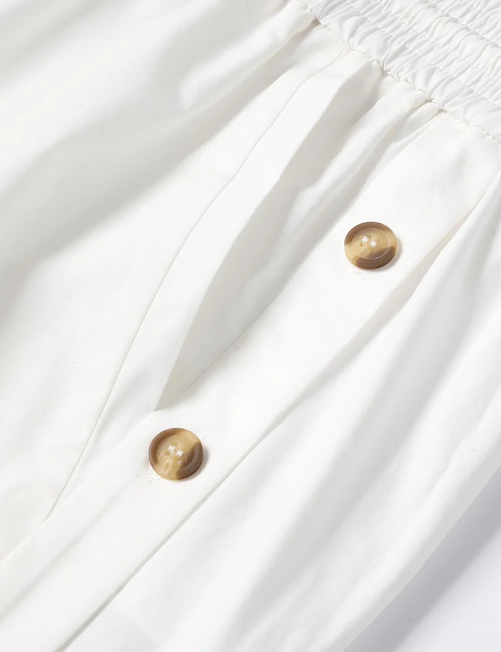 Side-Button Drawstring-Fastening Trousers