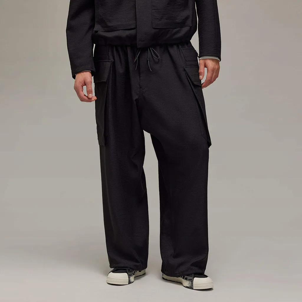 Y-3 Elasticated Waistband Drawstring Cargo Trousers
