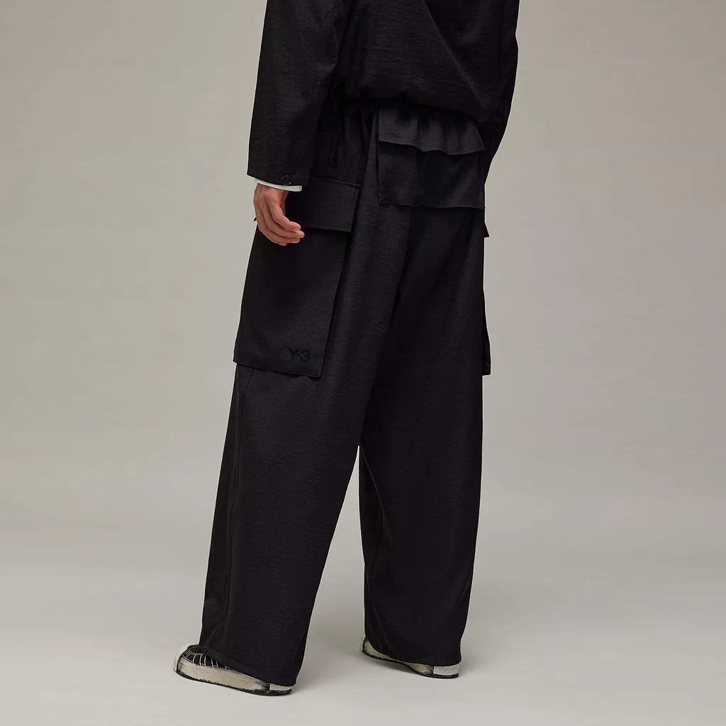 Y-3 Elasticated Waistband Drawstring Cargo Trousers