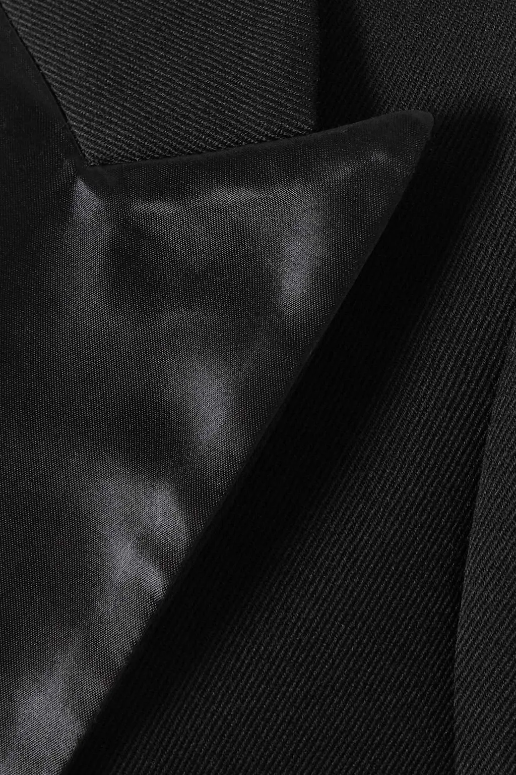 Cutout Satin-Trimmed Wool-Gabardine Coat
