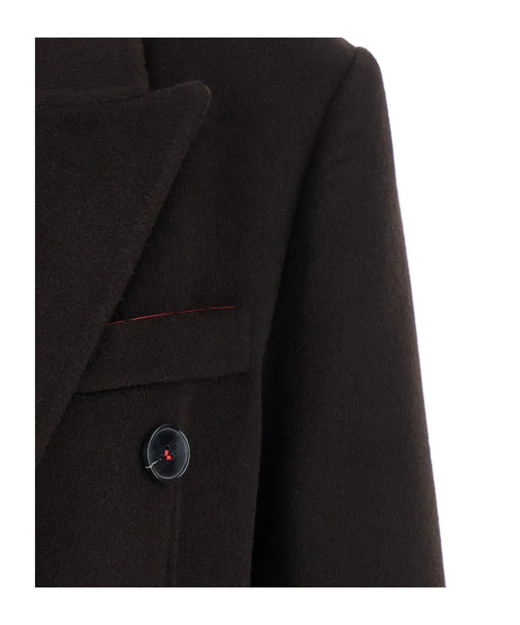 Double-Breasted Button-Up Coat