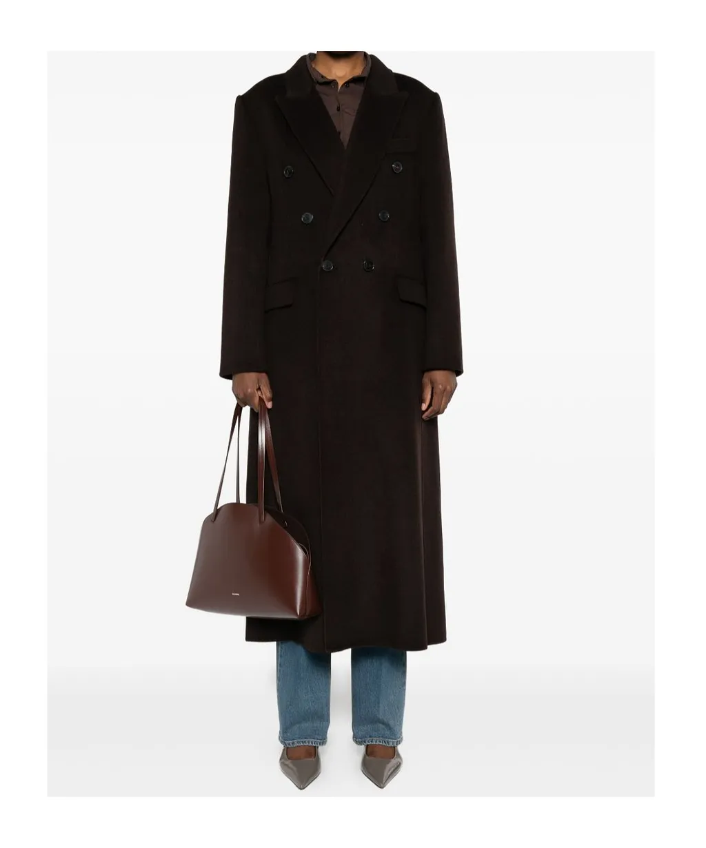 Double-Breasted Button-Up Coat