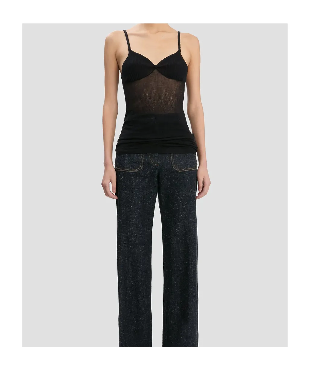 Victoria Beckham Cami Ribbed-Knit Top