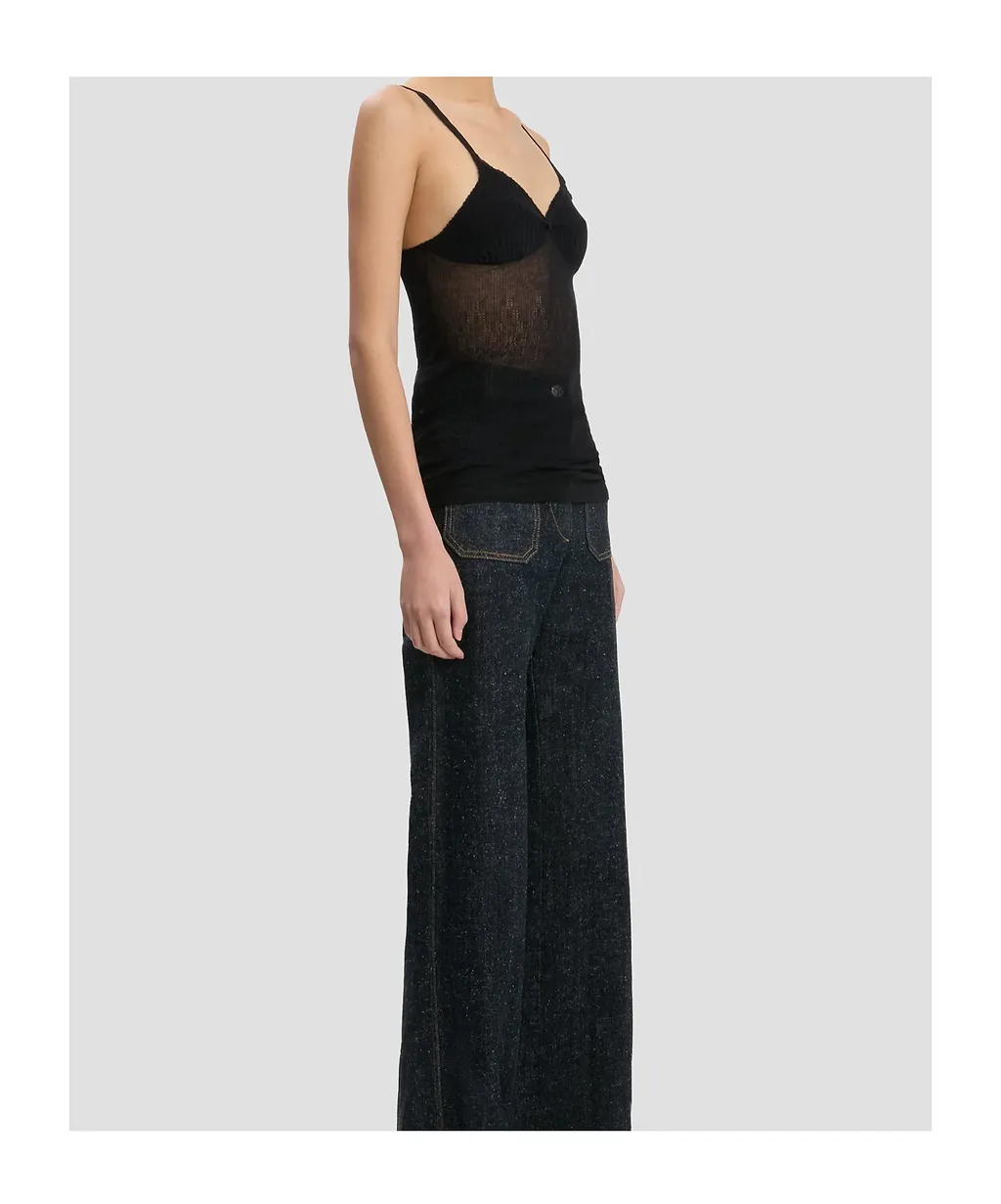 Victoria Beckham Cami Ribbed-Knit Top