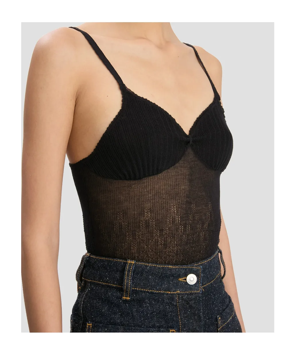 Victoria Beckham Cami Ribbed-Knit Top