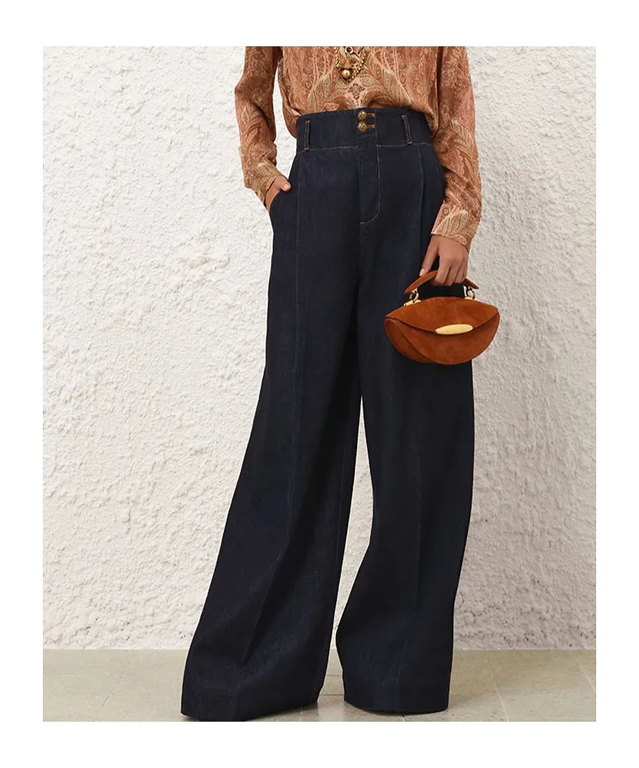 Zimmermann Hypnotic Denim Tailored Pants