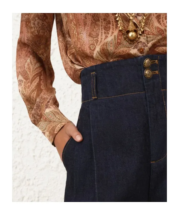 Zimmermann Hypnotic Denim Tailored Pants