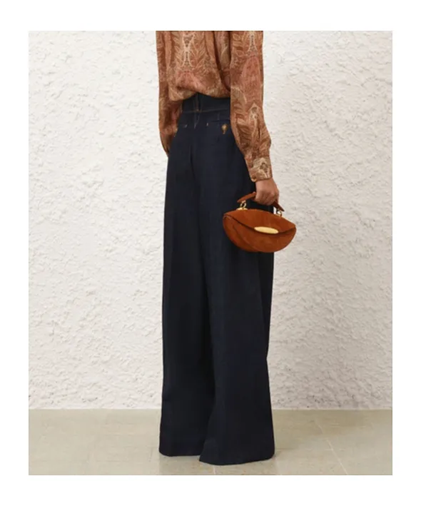 Zimmermann Hypnotic Denim Tailored Pants