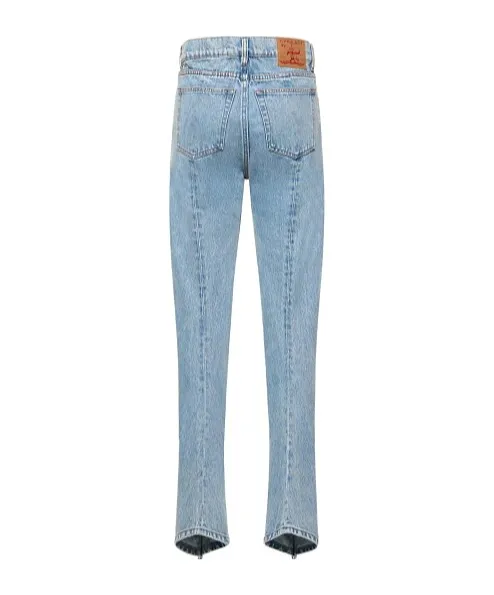 High-Rise Pleated Jeans Pants