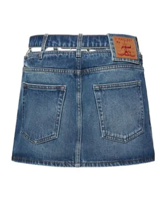 Logo Belt Denim Miniskirt